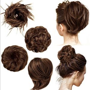 4 Pieces Messy Hair Bun Straight Hair Bun for Women Hair Extensions Short Ponyta